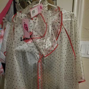 Betsey Johnson Polka Dot Rain Poncho set (pouch included) - NEW WITH TAGS - 1 Sz